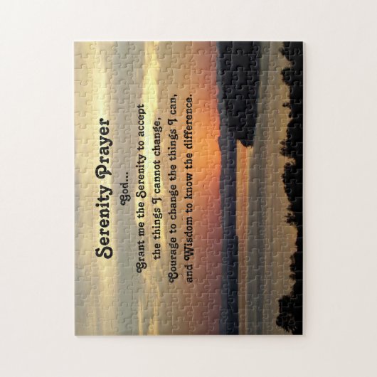 Serenity Prayer Orange Seascape Sunset Puzzle (Vertikal)