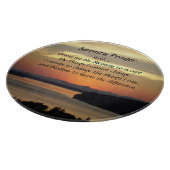 Serenity Prayer Orange Seascape Sunset Schneidebrett (Ecke)