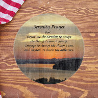 Serenity Prayer Orange Seascape Sunset