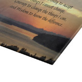 Serenity Prayer Orange Seascape Sunset Schneidebrett (Ecke)
