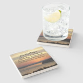 Serenity Prayer Orange Seascape Sunset Steinuntersetzer (Seitenansicht)