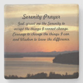 Serenity Prayer Orange Seascape Sunset Steinuntersetzer (Vorderseite)