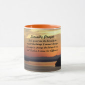 Serenity Prayer Orange Seascape Sunset Tasse (Zentrum)