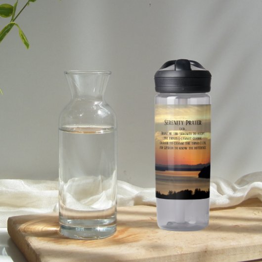 Serenity Prayer Orange Seascape Sunset Trinkflasche