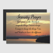 Serenity Prayer Orange Sunset Foto Magnetkarte (Vorne/Hinten)