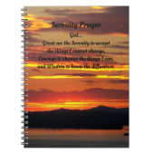Serenity Prayer Orange Sunset Photo Notebook Notizblock (Vorderseite)