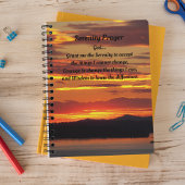 Serenity Prayer Orange Sunset Photo Notebook Notizblock