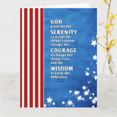 Serenity Prayer: Patriotic USA, Strength/Recovery Karte (Gelbe Blume)