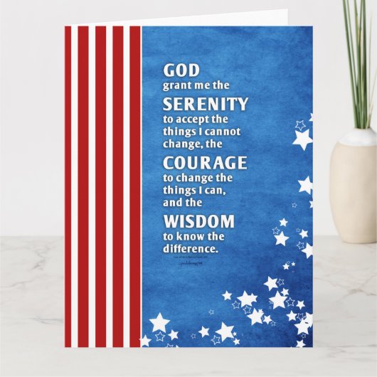 Serenity Prayer: Patriotic USA, Strength/Recovery Karte (Vorderseite)