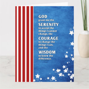 Serenity Prayer: Patriotic USA, Strength/Recovery Karte