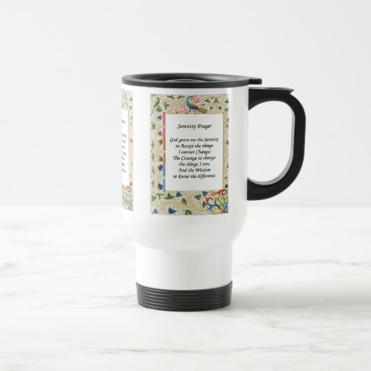 Serenity Prayer Peacock Motivierend Travel Mug Reisebecher (Rechts)