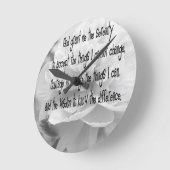 Serenity Prayer Peony Runde Wanduhr (Winkel)