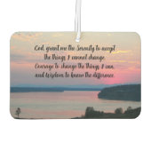 Serenity Prayer Pink Seascape Sunset Autolufterfrischer (Rückseite)