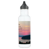 Serenity Prayer Pink Seascape Sunset Edelstahlflasche (Rechts)