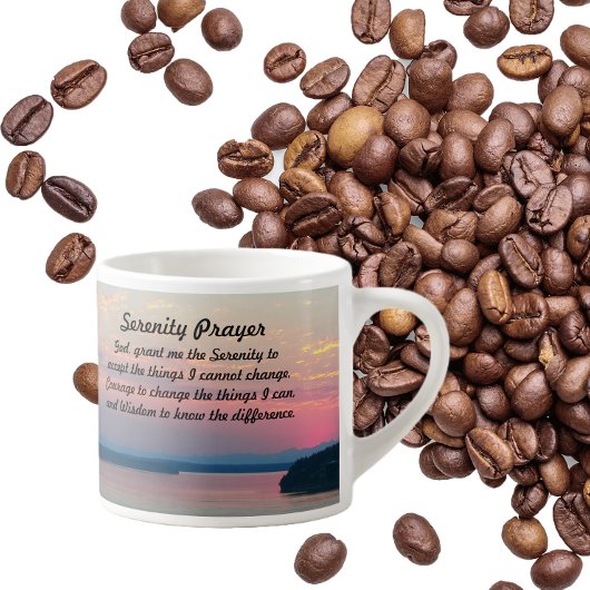 Serenity Prayer Pink Seascape Sunset Espressotasse