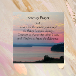 Serenity Prayer Pink Seascape Sunset Fliese