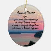 Serenity Prayer Pink Seascape Sunset Foto Keramik Ornament (Links)