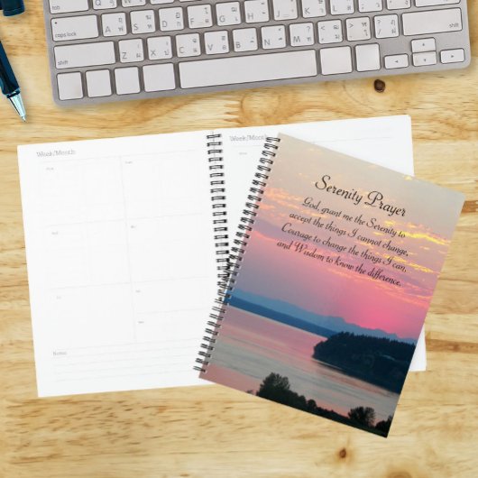 Serenity Prayer Pink Seascape Sunset Foto Planer