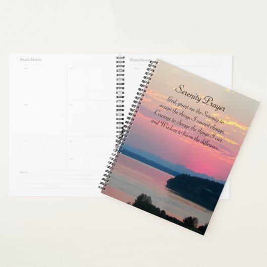 Serenity Prayer Pink Seascape Sunset Foto Planer (Anzeige)