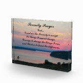 Serenity Prayer Pink Seascape Sunset Fotoblock (Rechts)