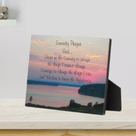 Serenity Prayer Pink Seascape Sunset Fotoplatte