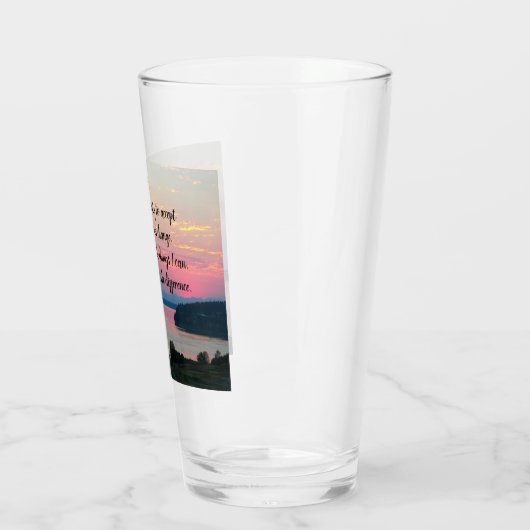 Serenity Prayer Pink Seascape Sunset Glas (Links)