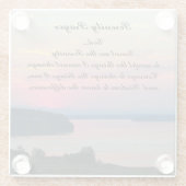 Serenity Prayer Pink Seascape Sunset Glasuntersetzer (Rückseite)