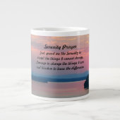 Serenity Prayer Pink Seascape Sunset Jumbo-Tasse (Vorderseite)