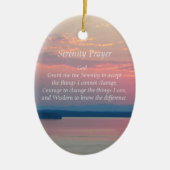 Serenity Prayer Pink Seascape Sunset Keramikornament (Vorne)