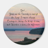 Serenity Prayer Pink Seascape Sunset Magnet (Vorne)