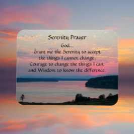 Serenity Prayer Pink Seascape Sunset Magnet