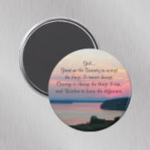 Serenity Prayer Pink Seascape Sunset Magnet