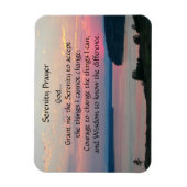 Serenity Prayer Pink Seascape Sunset Magnet (Vertikal)