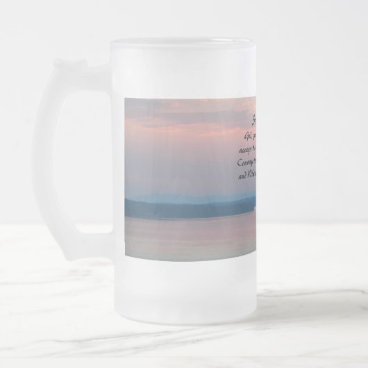 Serenity Prayer Pink Seascape Sunset Mattglas Bierglas (Links)
