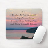 Serenity Prayer Pink Seascape Sunset Mousepad (Mit Mouse)