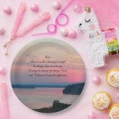 Serenity Prayer Pink Seascape Sunset Pappteller (Party)
