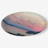 Serenity Prayer Pink Seascape Sunset Pappteller (Schrägansicht)
