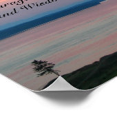 Serenity Prayer Pink Seascape Sunset Poster (Ecke)