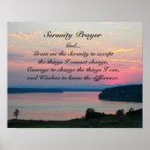 Serenity Prayer Pink Seascape Sunset Poster (Vorne)