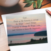 Serenity Prayer Pink Seascape Sunset Postkarte