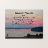 Serenity Prayer Pink Seascape Sunset Puzzle (Horizontal)