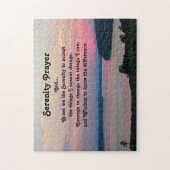 Serenity Prayer Pink Seascape Sunset Puzzle (Vertikal)