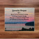 Serenity Prayer Pink Seascape Sunset Puzzle<br><div class="desc">Das 10 x 8 Zoll große Puzzle mit dem landschaftlichen Foto eines farbenfrohen,  rosa,  saisonalen Sonnenuntergangs und den inspirierenden Worten des Serenity Prayer. Eine perfekte Größe für das Framing!</div>