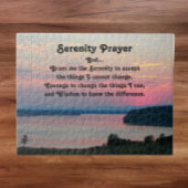 Serenity Prayer Pink Seascape Sunset Puzzle