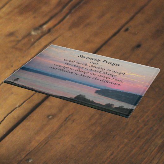 Serenity Prayer Pink Seascape Sunset Schneidebrett