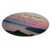Serenity Prayer Pink Seascape Sunset Schneidebrett (Ecke)