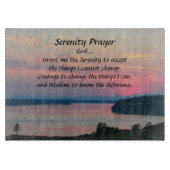 Serenity Prayer Pink Seascape Sunset Schneidebrett (Vorderseite)