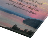 Serenity Prayer Pink Seascape Sunset Schneidebrett (Ecke)