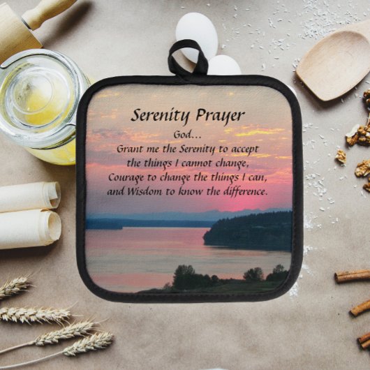 Serenity Prayer Pink Seascape Sunset Topflappen
