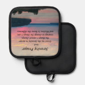 Serenity Prayer Pink Seascape Sunset Topflappen (Vorderseite/Rückseite)
